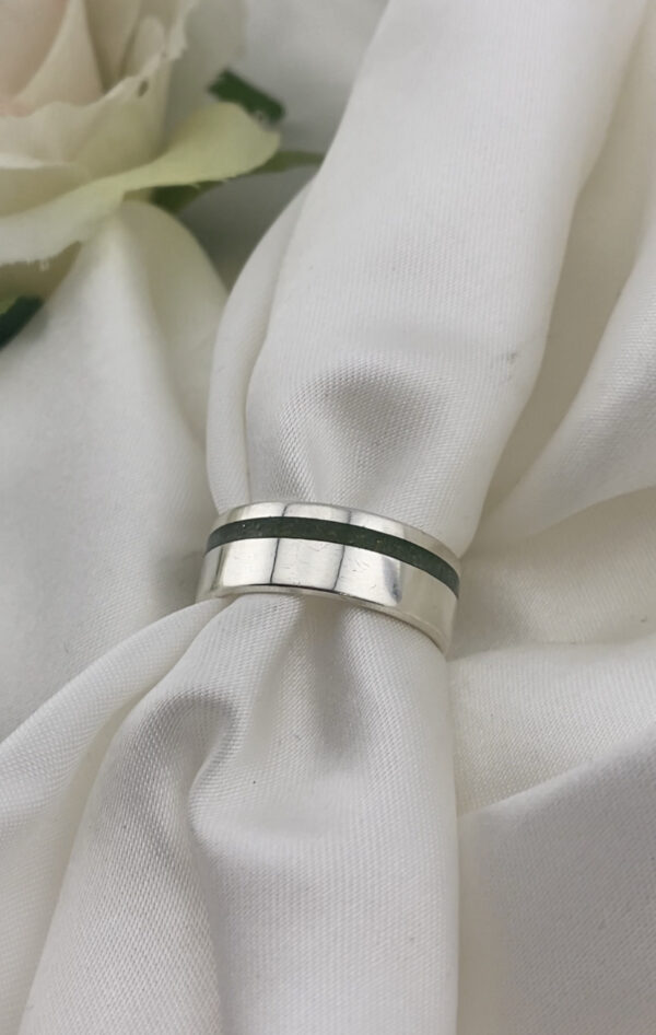Memorial Flat Band With Offset Inlay