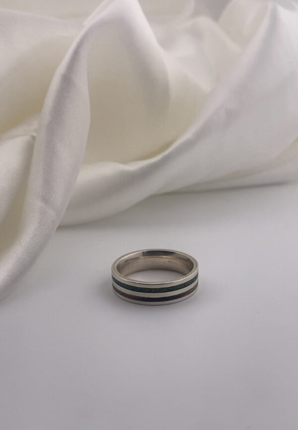 Double Inlay Wood And Ashes Band