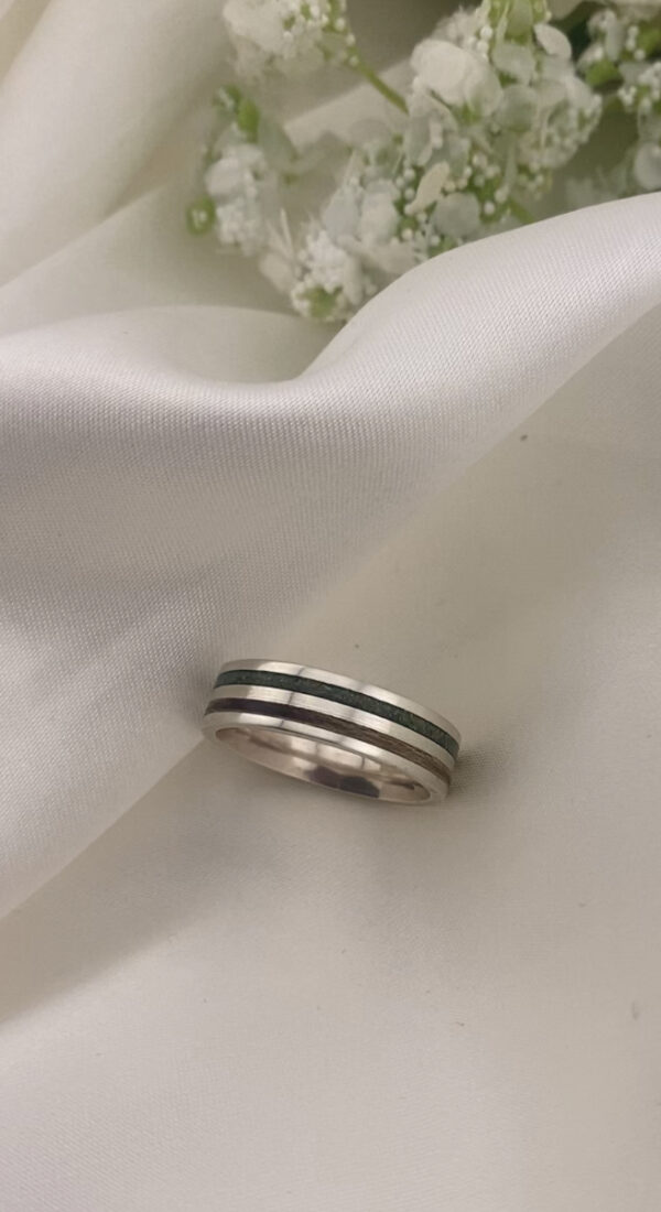 Double Inlay Wood And Ashes Band