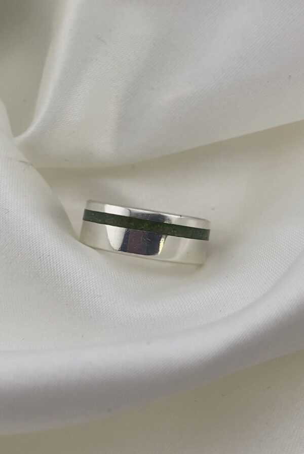 Memorial Flat Band With Offset Inlay