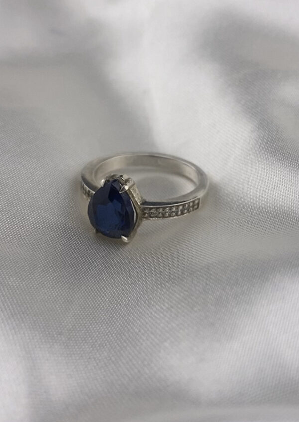 Teardrop Pave Set Memorial Chamber Ring