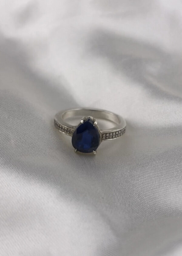 Teardrop Pave Set Memorial Chamber Ring