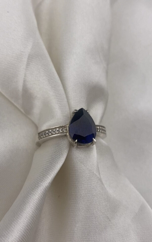 Teardrop Pave Set Memorial Chamber Ring