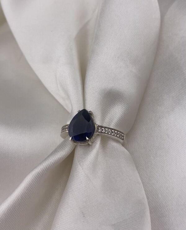 Teardrop Pave Set Memorial Chamber Ring