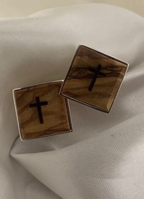 Personalised Olive Wood Cufflinks