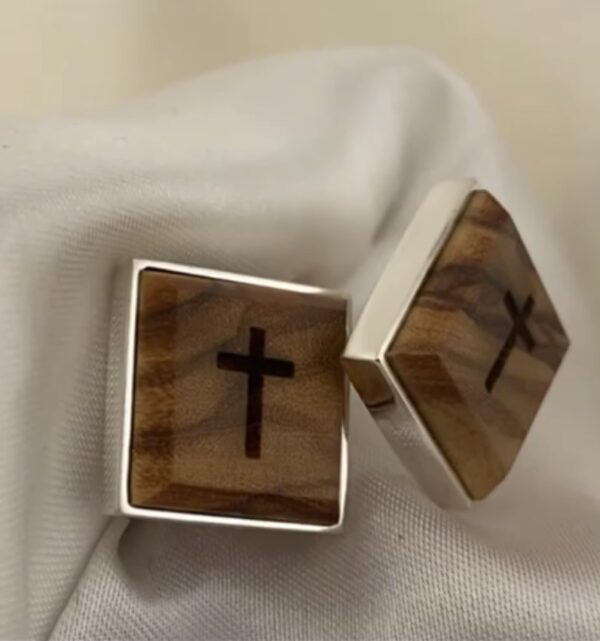 Personalised Olive Wood Cufflinks