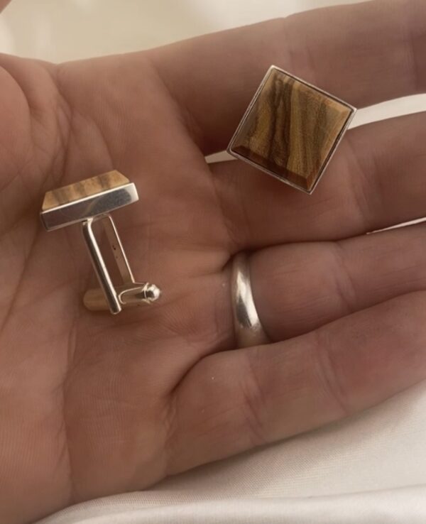 Personalised Olive Wood Cufflinks
