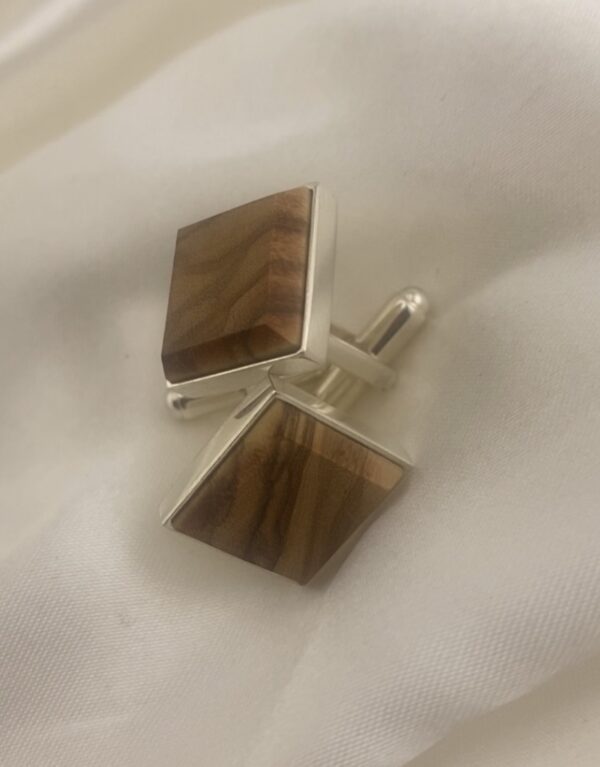 Personalised Olive Wood Cufflinks