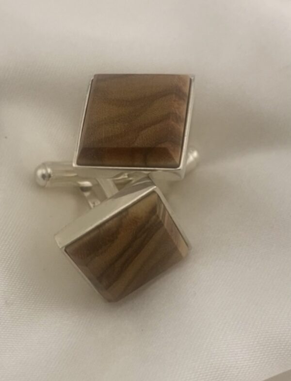 Personalised Olive Wood Cufflinks