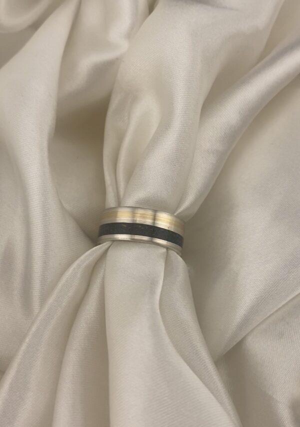 Silver & Gold Double Inlay Band