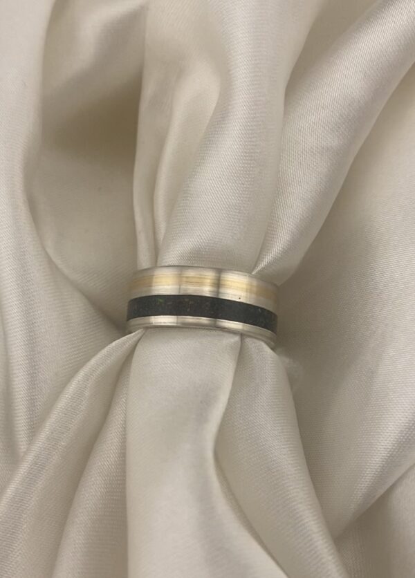 Silver & Gold Double Inlay Band