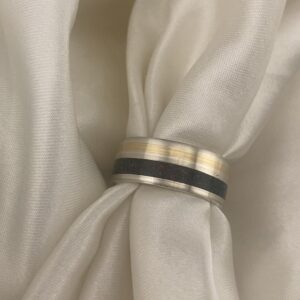 Silver & Gold Double Inlay Band