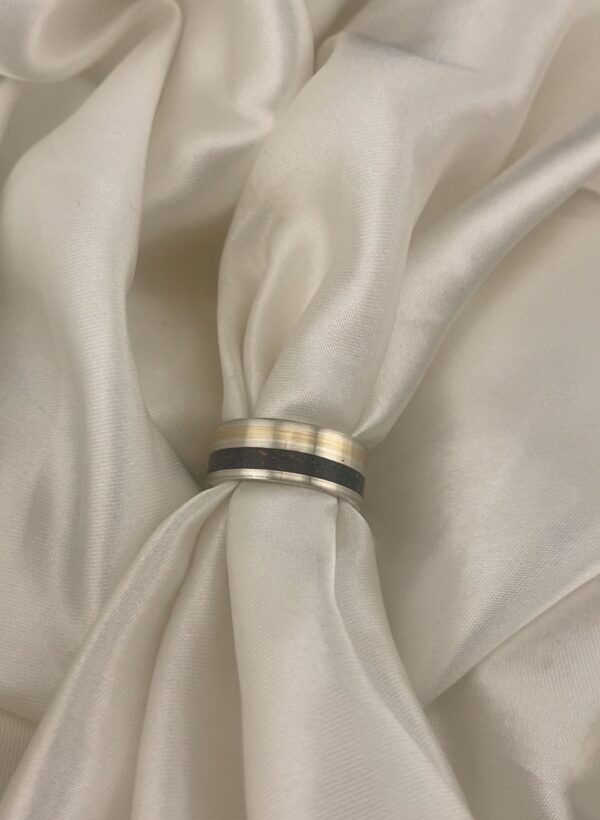 Silver & Gold Double Inlay Band
