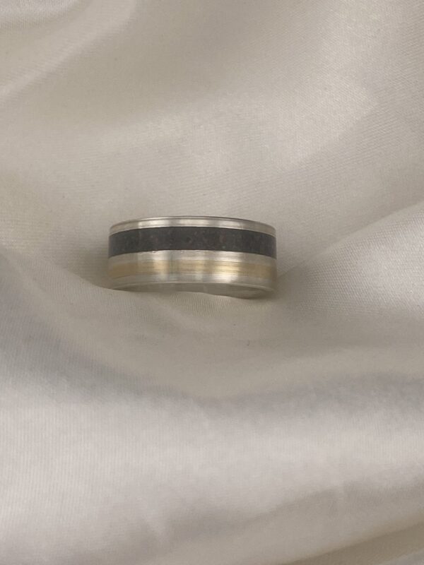 Silver & Gold Double Inlay Band