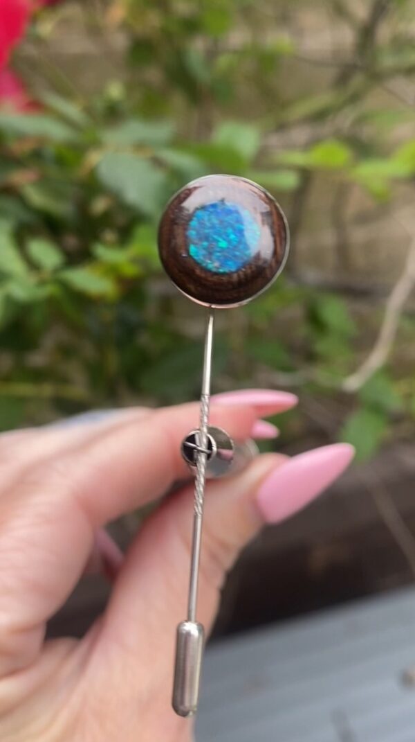 Memorial Sterling Silver & Wood Lapel Pin