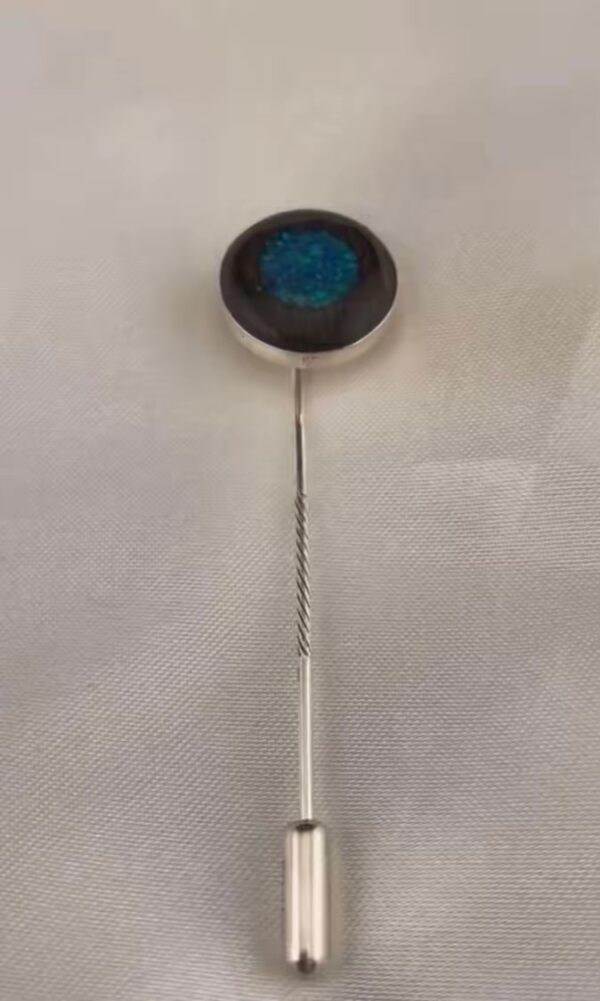 Memorial Sterling Silver & Wood Lapel Pin
