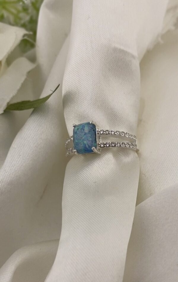 Emerald Split Band Ashes & Opal Ring