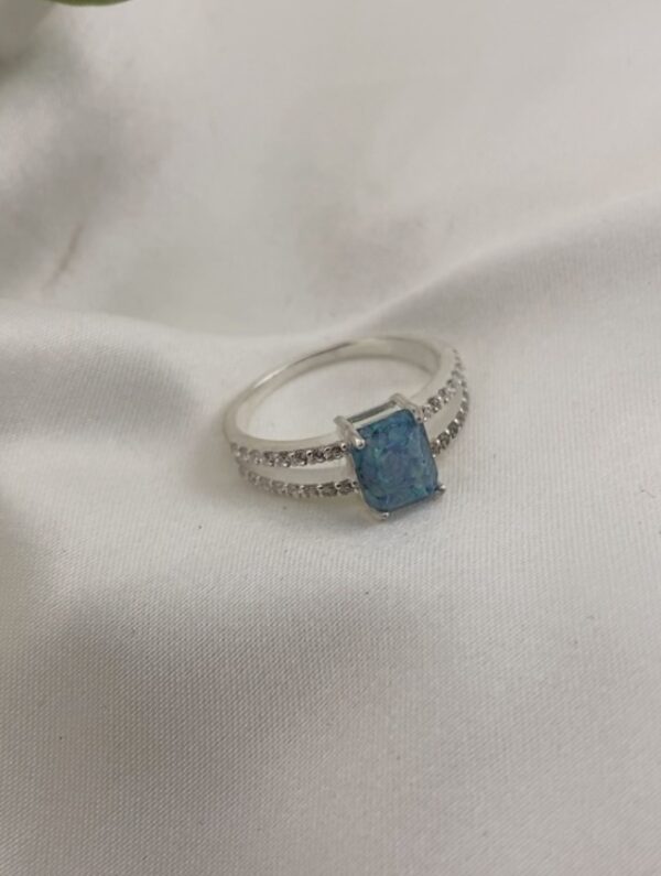 Emerald Split Band Ashes & Opal Ring