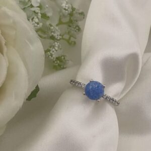 Solitaire Pave Ashes & Opal Ring