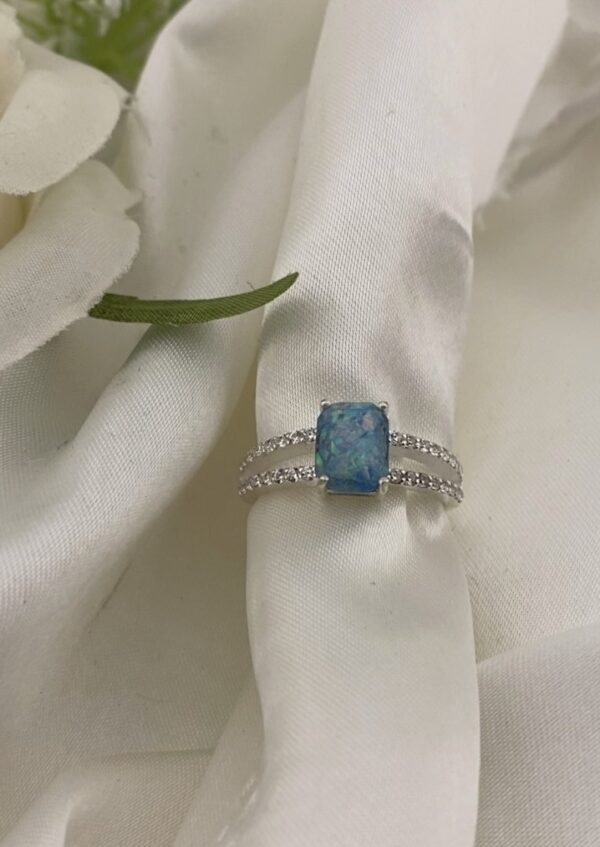 Emerald Split Band Ashes & Opal Ring
