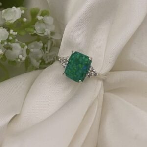 Emerald Trinity Cluster Ashes & Opal Ring